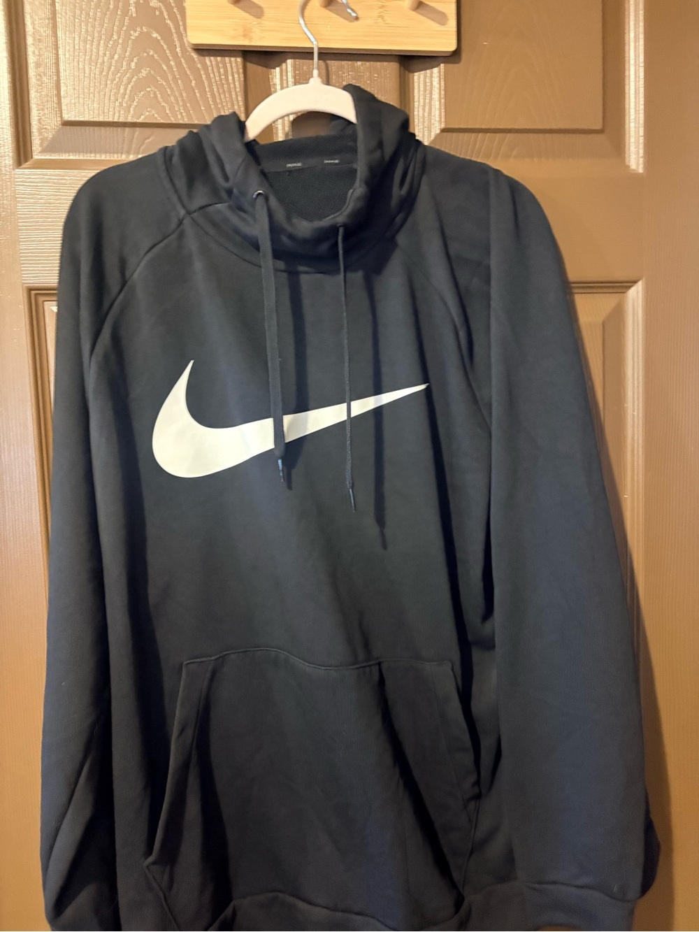 Nike Black Hoodie with White Swoosh Logo
